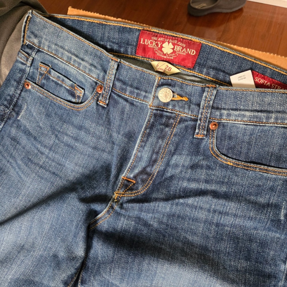 Lucky Brand Sofia Straight Jeans Womens 6/28 *measures 30 Blue NWT Ankle 7WC1015 - Picture 6 of 14